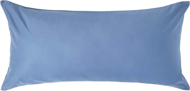 Homescapes Luxe Satijn Kussensloop 40x80 cm – Staalblauw – 100% Egyptisch Katoen – Draaddichtheid 1000