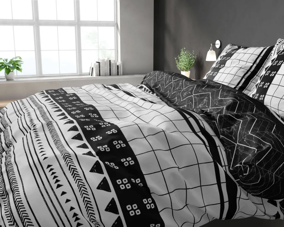 Sleeptime Artic Stripe polyester-katoenen dekbedovertrek wit, foto 2
