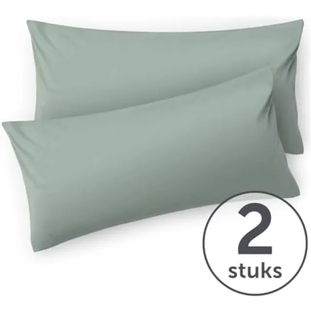 San Marque Premium Jersey Kussenslopen 2-pack - 40 x 60 cm - Summer Green - Superzacht - Premium Jersey Kussensloop Summer Green - Groen