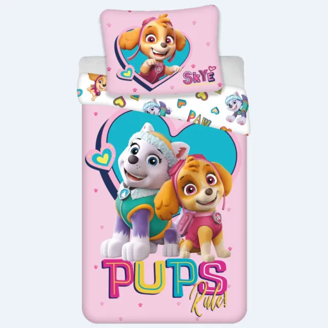 PAW Patrol dekbedovertrek Pups Rules 140 x 200 cm - 70 x 90 cm Katoen Roze