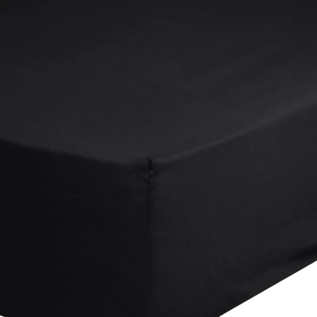 Good Morning hoeslaken effen kleur - 1 persoons 90x200 cm - Zwart - 100% Katoen jersey Black
