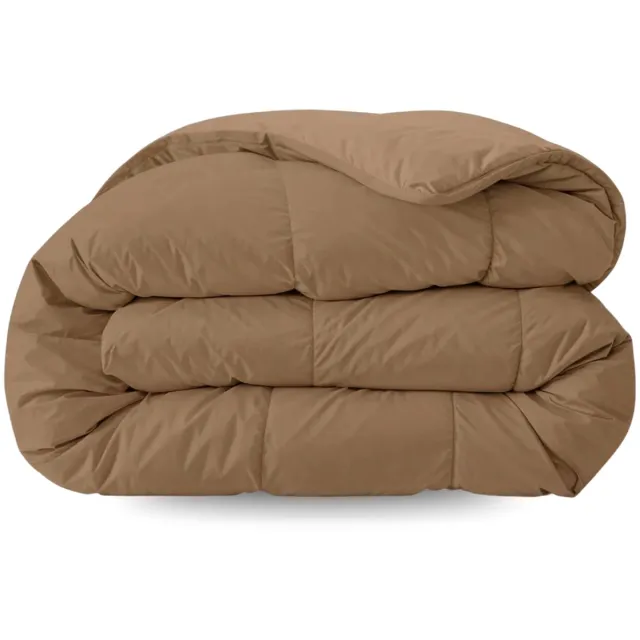 Zelesta Pure Uni Cacao Bruin 200x200cm - Katoenen dekbed zonder overtrek - Wasbaar dekbed - Hoesloos dekbed - 2 in 1 Dekbed met vaste overtrek