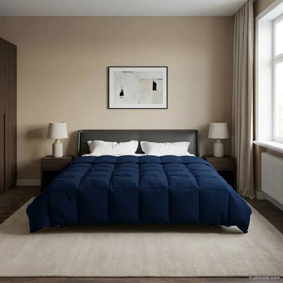 vidaXL Vol jaar dekbed 220 x 260 cm Microfiber (100% polyester) blauw, foto 4