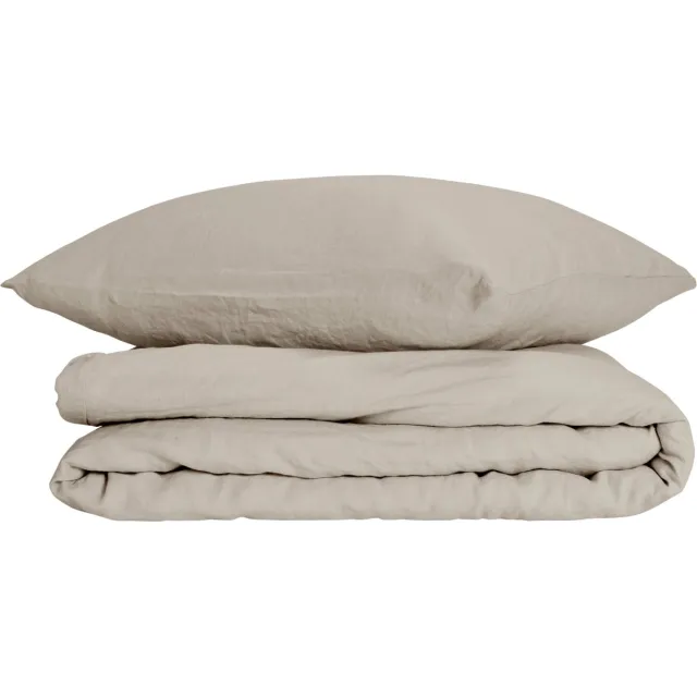 Wocha Linnen Dekbedovertrek Set - 100% Linnen - 200x200/220 - Beige - Premium kwaliteit - Incl. 2 kussenslopen