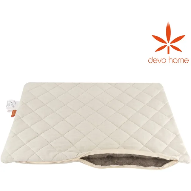 devo home DevoHome Hennep Kussensloop 40x60 cm - Kussenhoes - Hemp Pillowcase - Anti allergeen - Huidverzorging - Katoen en Hennep Beige
