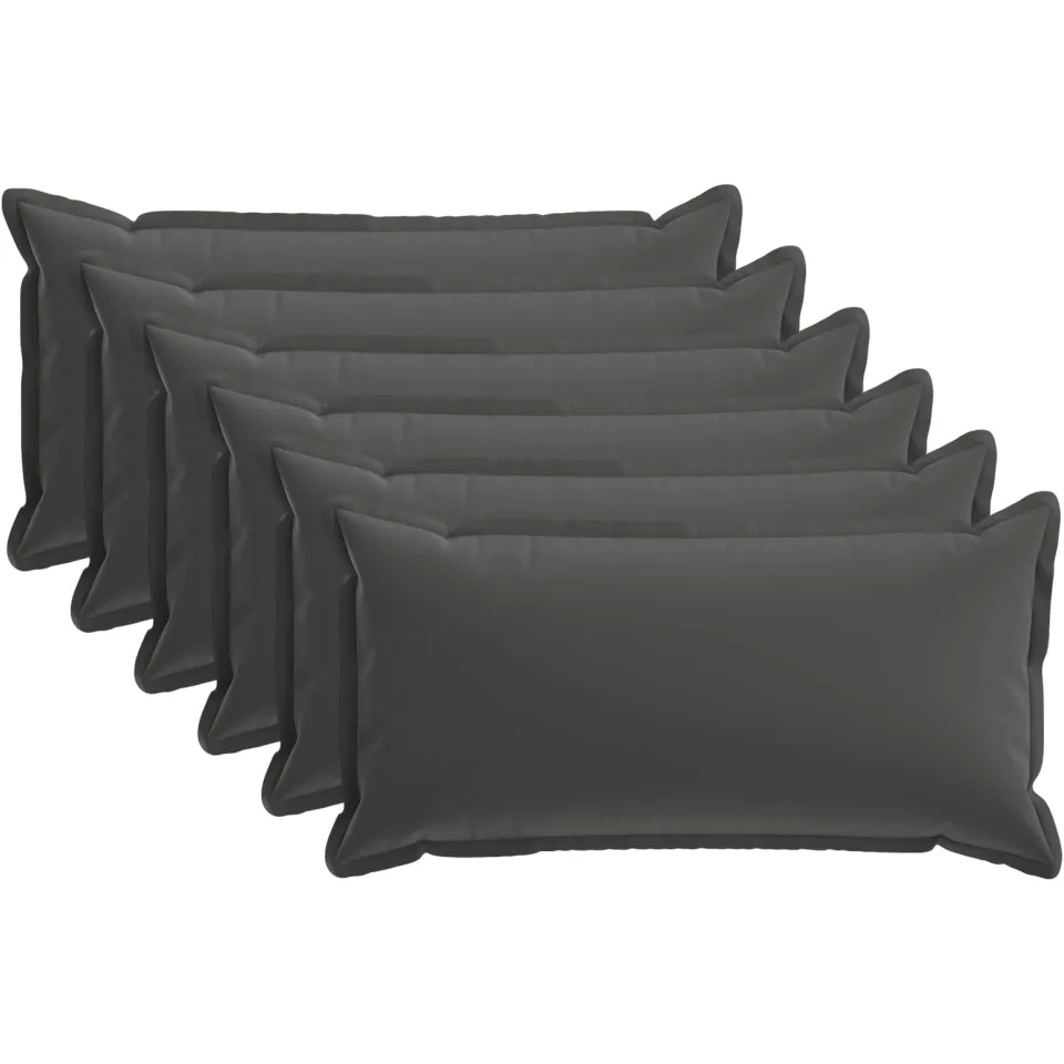 vidaXL Kussensloop 6 st HOUTEN Antraciet 40 x 80 cm Polyester Anthraciet