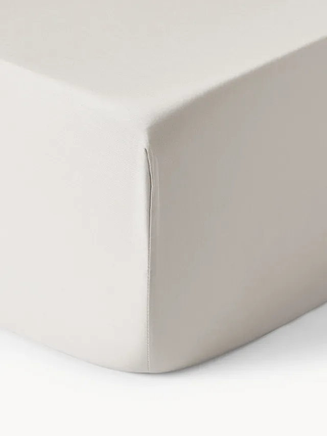Westwing Collection Boxspring hoeslaken Comfort, katoensatijn Grijs