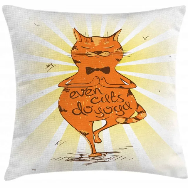 ABAKUHAUS kussenhoes 40x40 cm – Beidzijdig bedrukt, met rits, Multicolor Oranje Geel Bruin