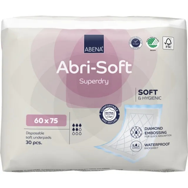 Abena Abri-Soft SuperDry 60 x 75 cm - 1 paquet de 30 protections 1 pak van 30 stuks