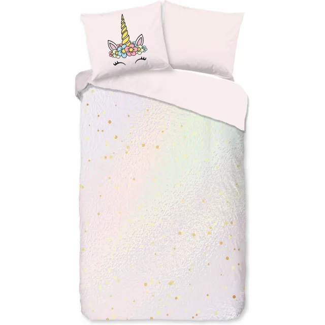 Pure dekbedovertrek regenboogkleuren / eenhoorn - Roze - Microvezel Pink