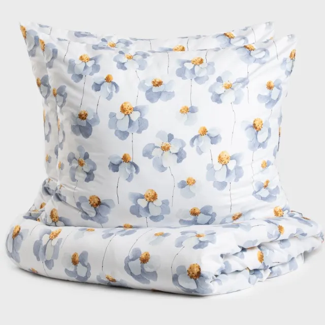 Homla REITA - BEDDING - Beddengoed - Dekbedovertrek - Microvezel met Bloemenmotief - 2x wit