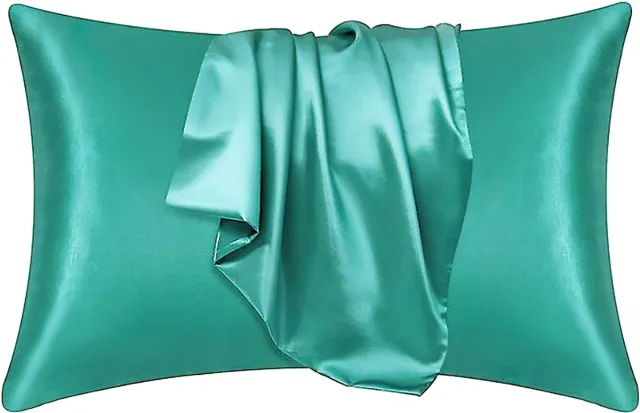 AfricanFabs Satijnen kussensloop Zacht Groen 60 x 70 cm hoofdkussen formaat - AfricanFabs® Satin pillow case / Zijde zachte kussensloop van satijn (1 stuks)