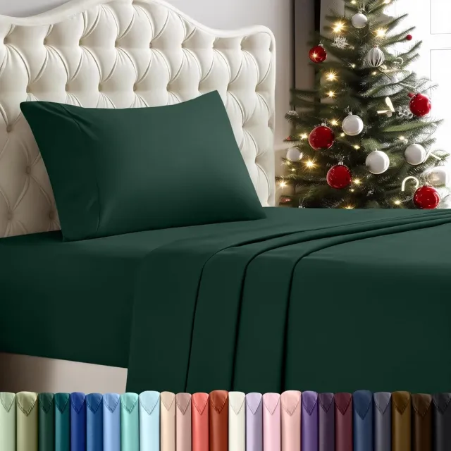 Famanu Dekbedovertrekset voor tweepersoonsbed microvezel smaragdgroen Emerald