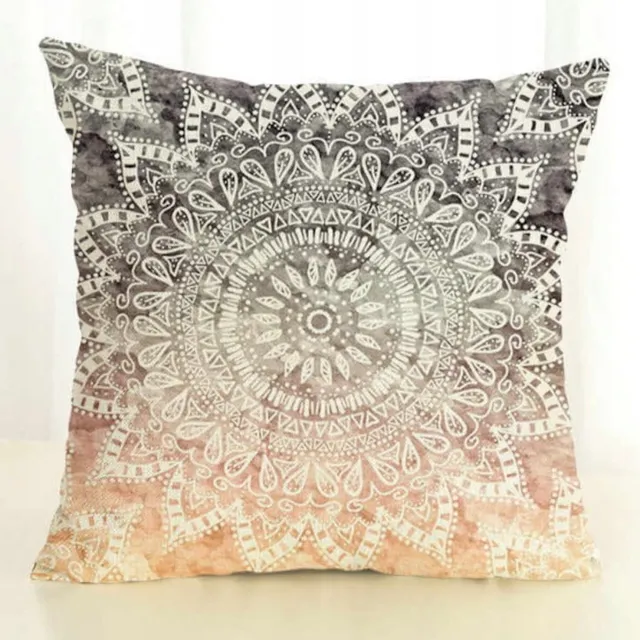Fashion home Decoratieve Kussenhoes 45x45cm met Cirkelmotief - Linnenmix Veelkleurig