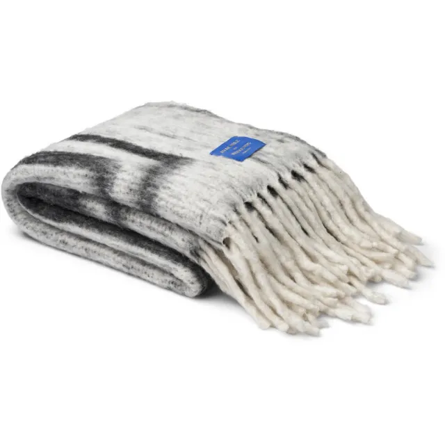 Bongusta plaid - Weekend plaid creme & ink- deken - donkerblauw en wit ecru