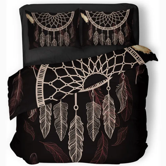 Eleganzzz Dekbedovertrek Cherokee - zwart - Dekbedovertrek 240x200/220cm - Micropercal - Lits Jumeaux - Dekbedovertrekken - Dromenvanger Dekbedovertrek