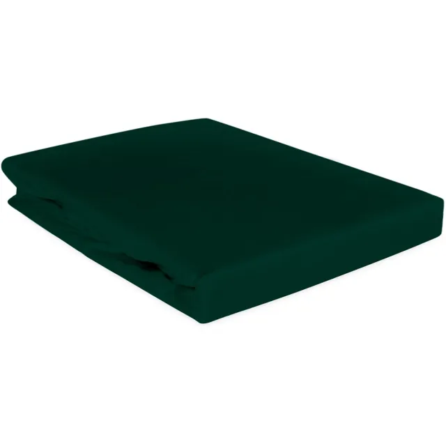 Darymex Satin Classic - Hoeslaken - 100% Katoen-Satijn - Met Elastiek - Voor Matras tot 20 cm - 180x200 cm - Donkergroen