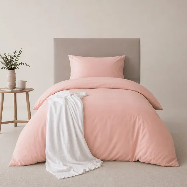 AMSTELINEN Dekbedovertrek 140x220 – Premium Hotelkwaliteit – TENCEL™ Lyocell Sateen – Whisper Rose – Eenpersoons – Koeler Slapen, Zacht, Ademend & Hypoallergeen | + 1 Kussensloop