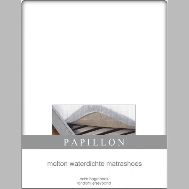 Emob Hoeslaken Molton Waterdicht Papillon-90 x 220 cm wit