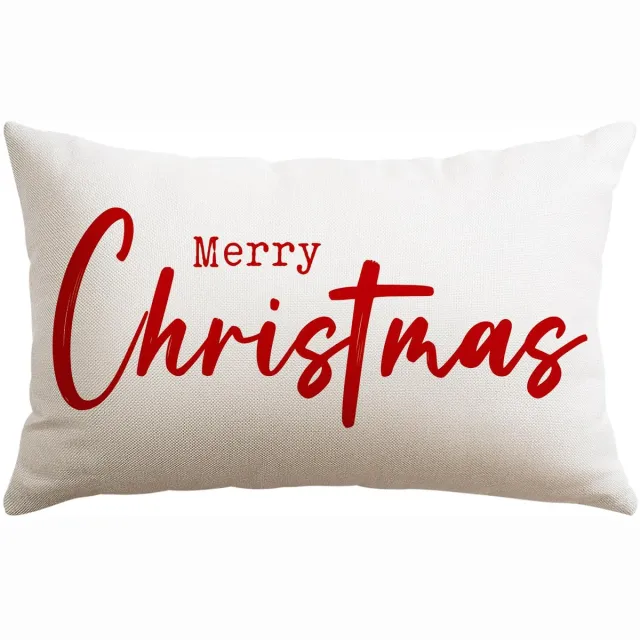 Unyqoos Kerstkussenhoes van polyester linnen voor sfeervolle decoratie in huis Rood Vrolijk Kerstfeest