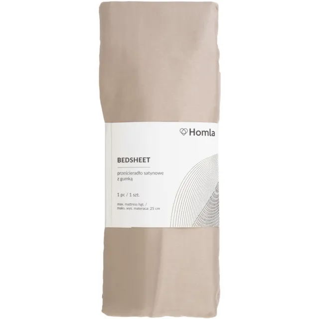 Homla Bed sheet - DANIELLE - Satin Beige - 180x200 cm
