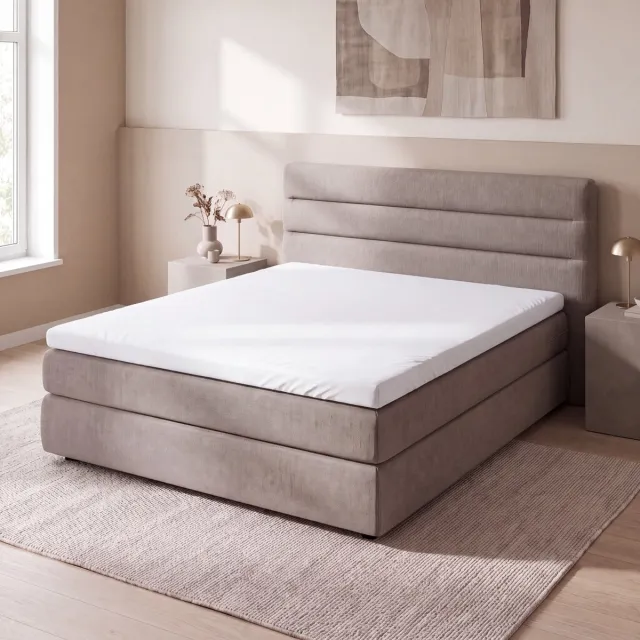 Saphira COMFORT Topper Hoeslaken – Jersey – Wit – 180x200/220 cm – 100% Katoen – 160 GSM – Matrashoogte tot 20 cm – 360° Elastiek