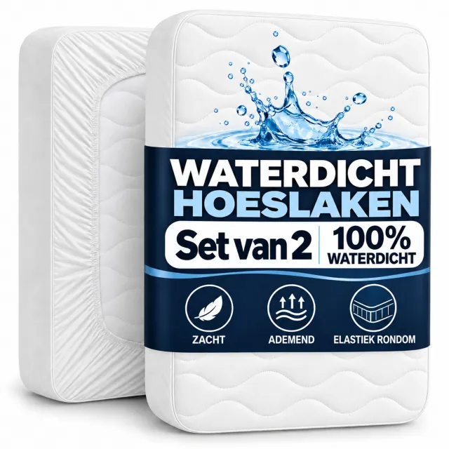 Komfortec 2-delige Set Matrasbeschermers 100 g/m², 90x200, 120x200, 140x200, 160x200, 180x200 of 200x200 cm Wit