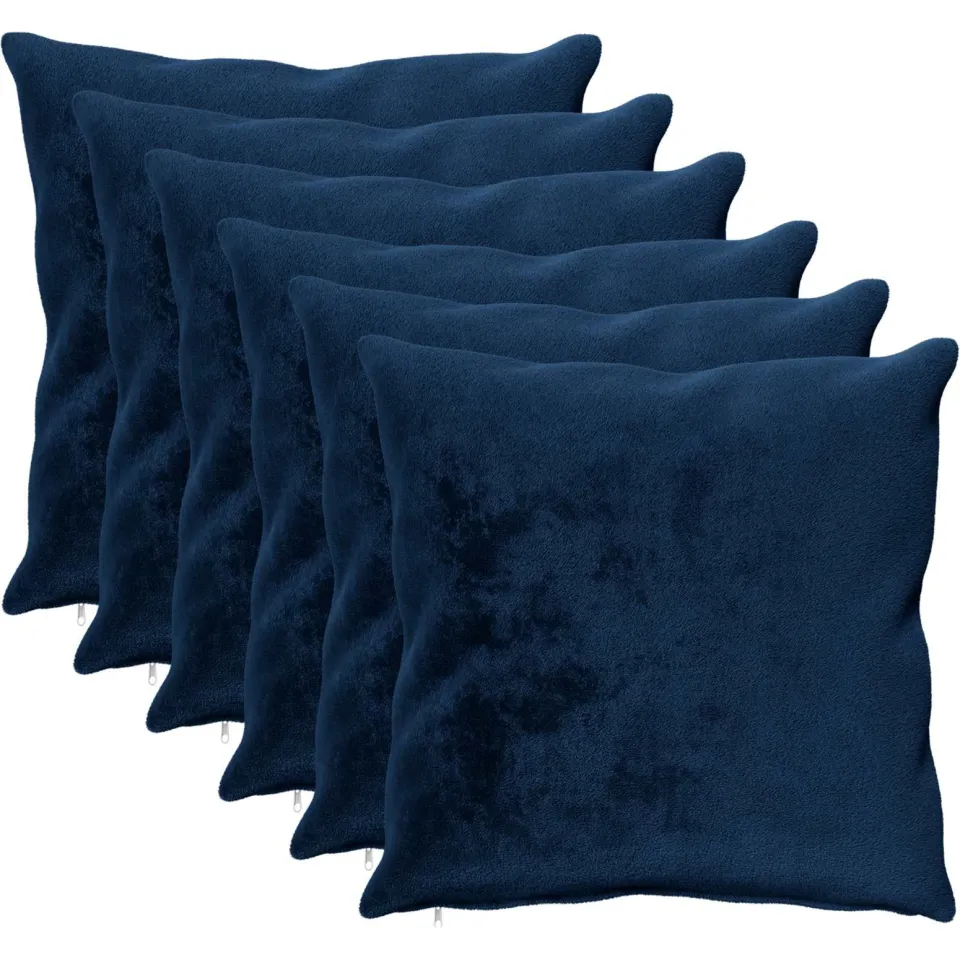 vidaXL Kussensloop 6 st HEERLEN Marineblauw 70 x 70 cm Flanel