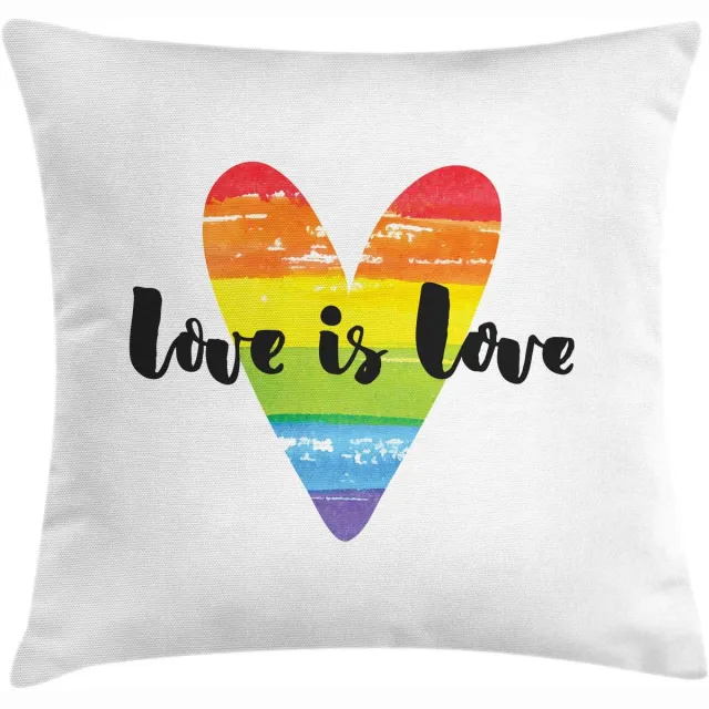 ABAKUHAUS Kussenhoes – Liefde is Liefde Regenbooghart – 40x40 cm Mehrfarbig