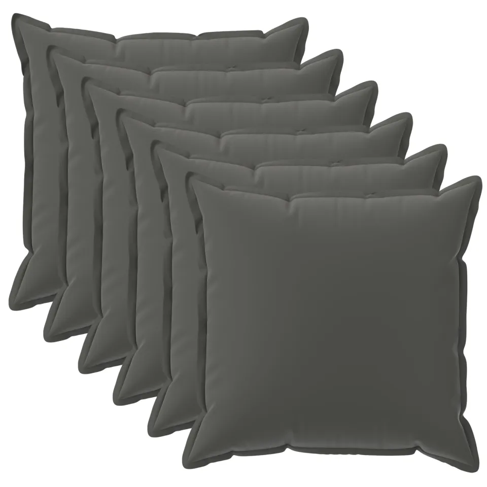 vidaXL Kussensloop 6 st HOUTEN Antraciet 45 x 45 cm Polyester, foto 3