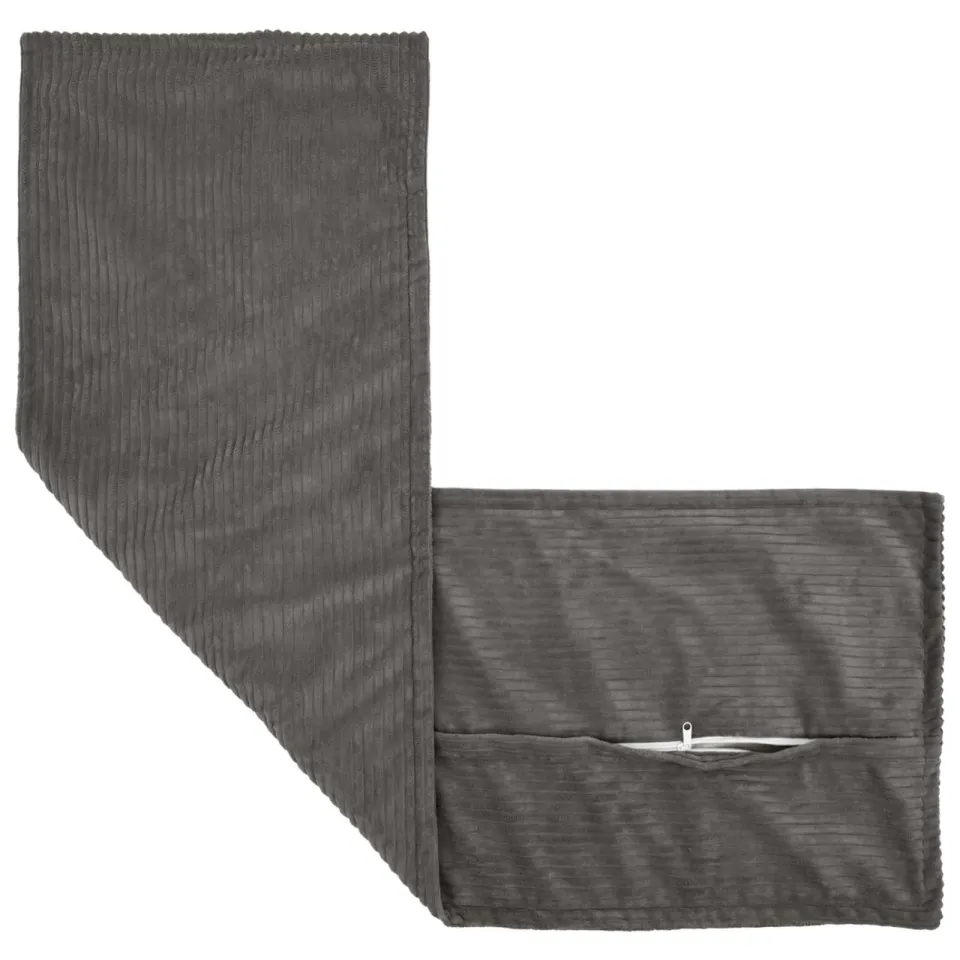vidaXL Kussensloop 2 st HOUTEN Donkergrijs 40 x 145 cm corduroy, foto 4