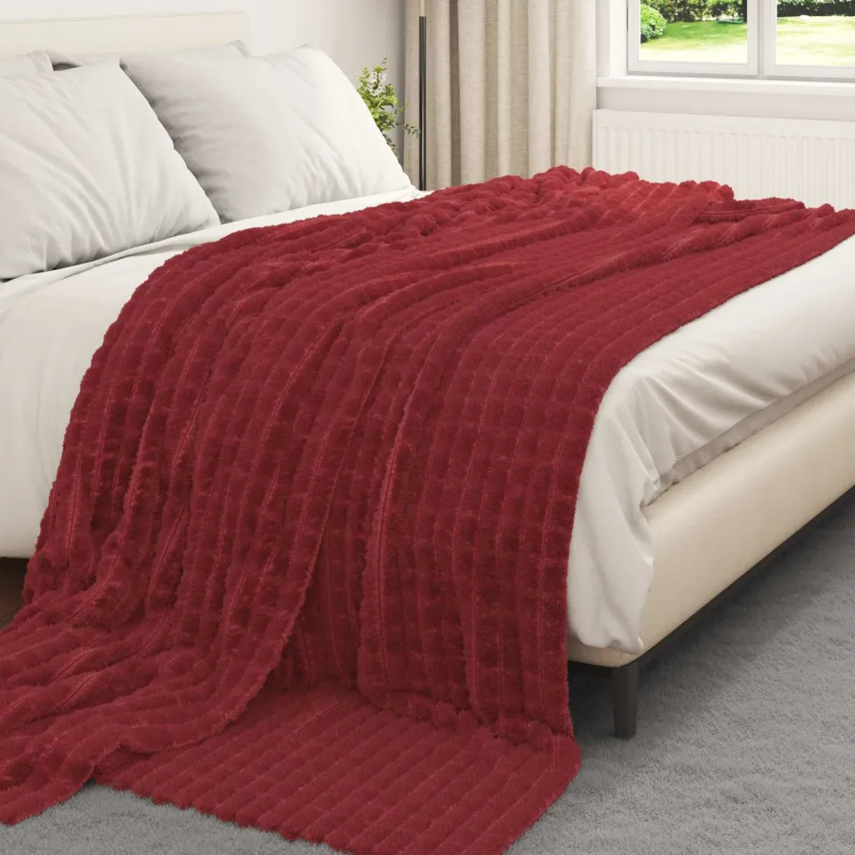 vidaXL Kleden 6 st Bordeaux Rood 270 x 240 cm 10,04 kg Fleece, foto 3