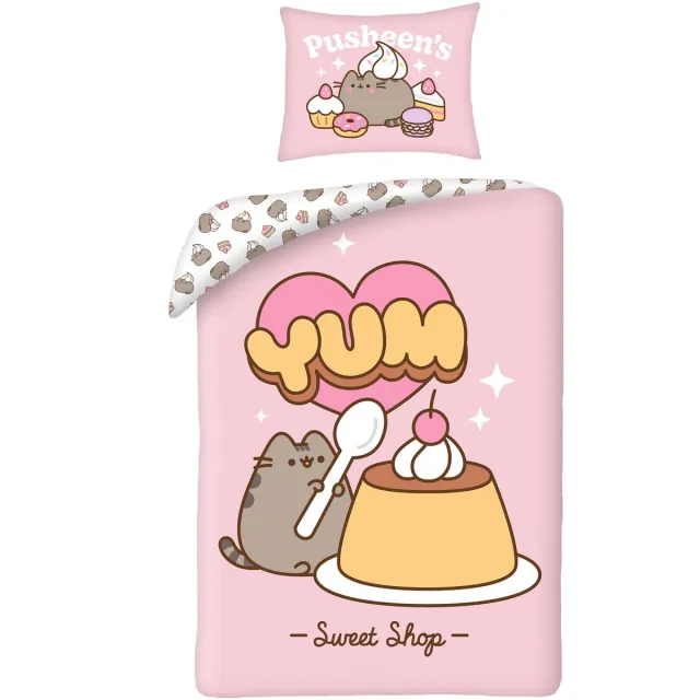 Pusheen dekbedovertrek Yum Roze 140 x 200 cm Katoen