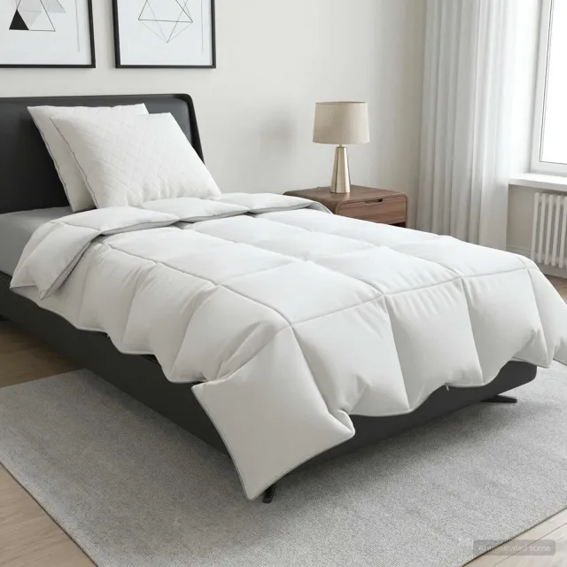 vidaXL 90% ganzen dons dekbedset FULDA 3 st 140 x 220 cm Zomer 100 GSM Wit