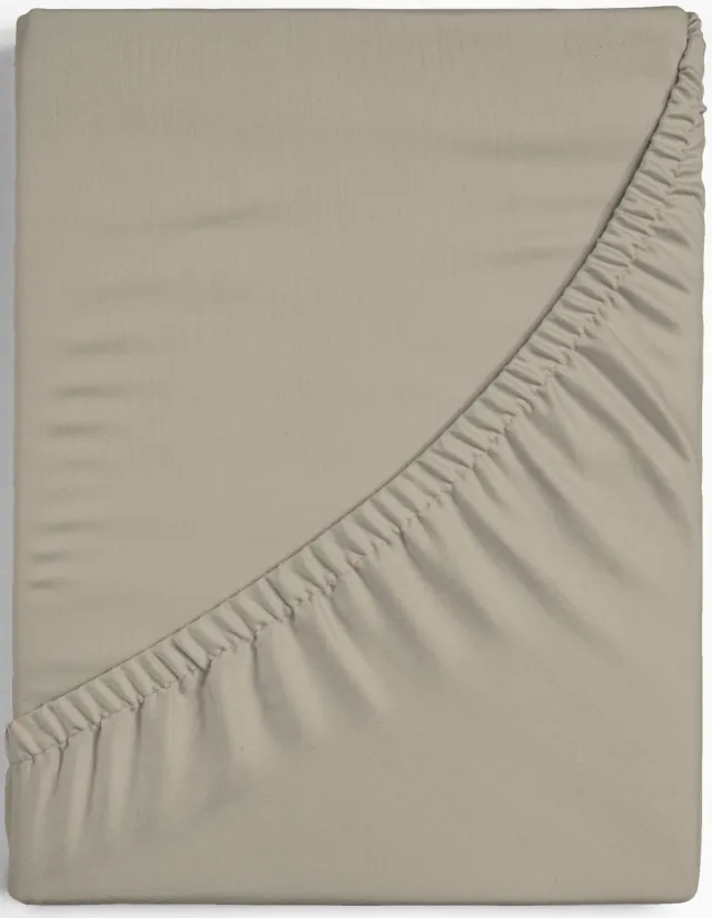 Dreamers Den Trio - Topper Hoeslaken - Egyptisch Perkal Katoen - 200 TC - 140x200 cm + 15 cm - Taupe