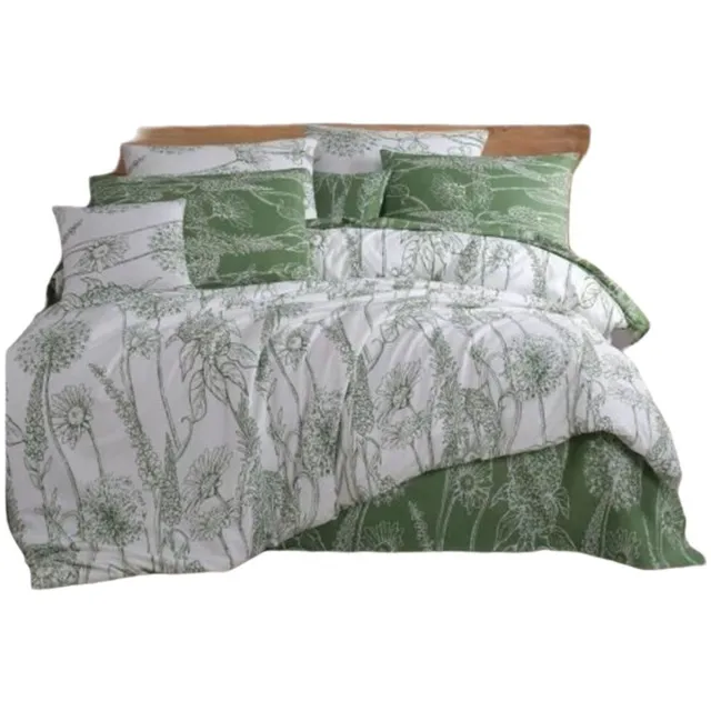bigbuy Home Dekbedovertrek set Wit Bed van 200 3 Onderdelen Multicolor