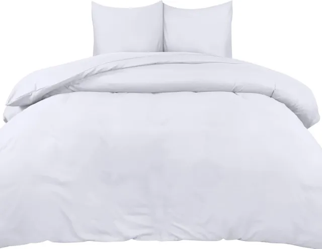 Famanu Dekbedovertrek Set - Zachte Microvezel Dekbedovertrek 240x220cm met Kussenslopen 65x65cm - Beddengoed Dekbedovertrek Set - Wit