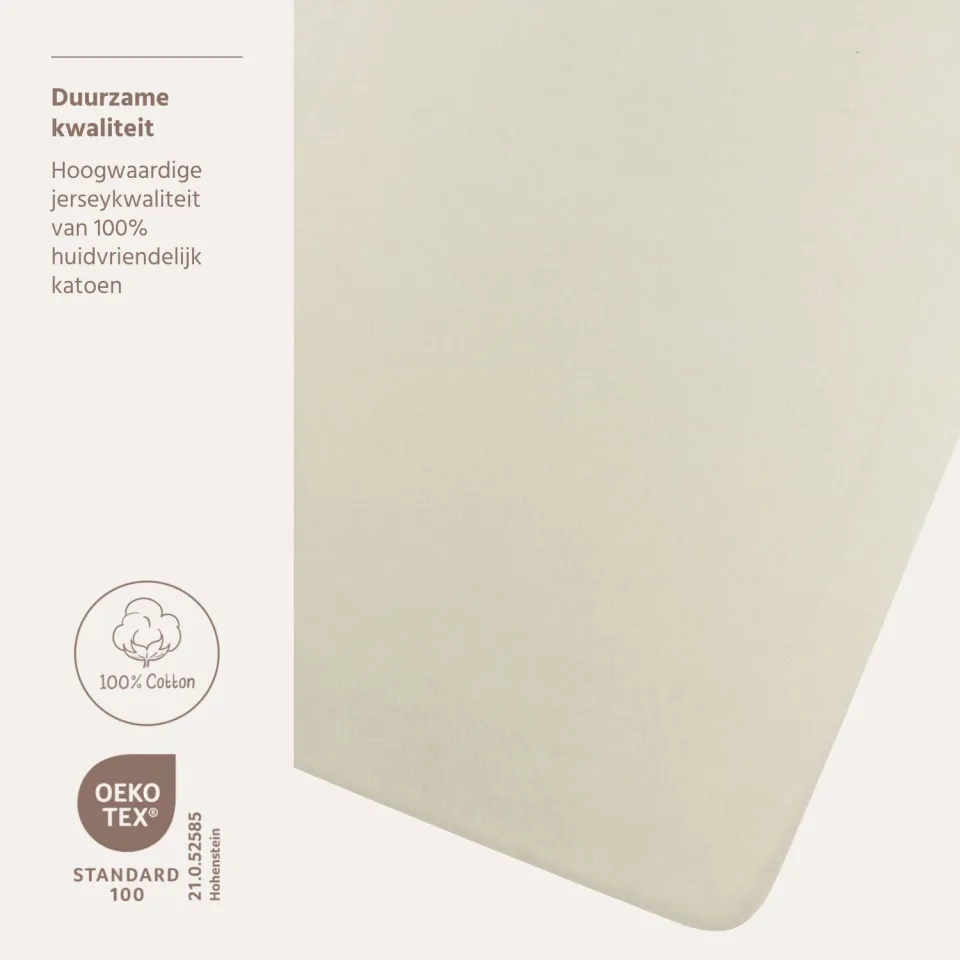 Meyco uni hoeslaken boxmatras - soft sand - 75x95cm, foto 5