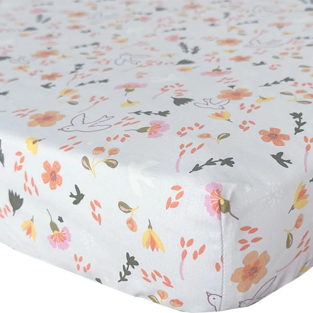 BINK Bedding Hoeslaken Saar 90 x 200 cm wit, oranje, roze, lila, groen, geel