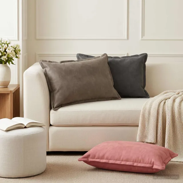 vidaXL Kussensloop 2 st HOUTEN Roze 50 x 70 cm Fluweel