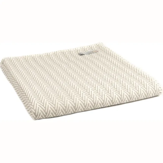 Tweedmill Textiles Tweedmill - Plaid - 100% Katoen - Visgraat - Grijs - 140 x 160cm - Dekentje voor op de bank