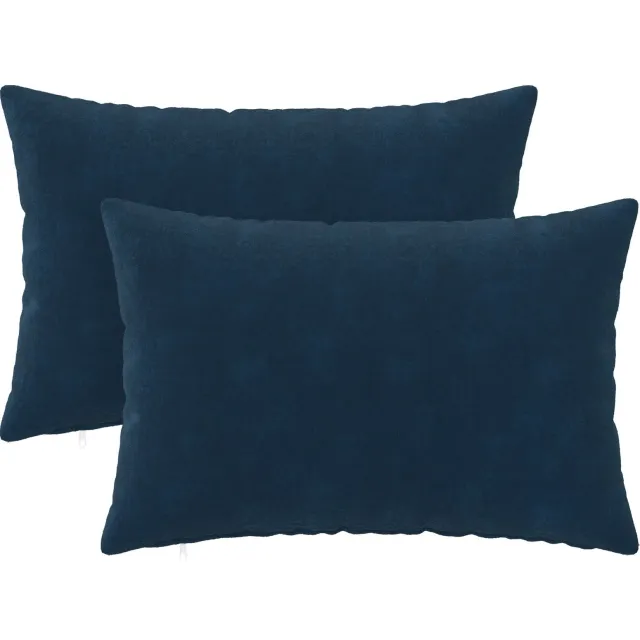 vidaXL Kussensloop 2 st HEERLEN Blauw 30 x 50 cm Microfiber Fleece
