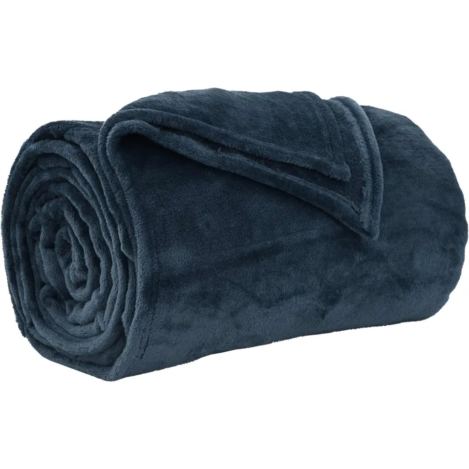 vidaXL plaid Marineblauw 240 x 220 cm 1,37 kg Fleece