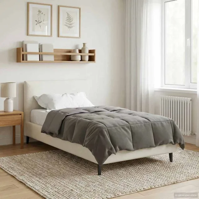 vidaXL Winter Dekbed 155 x 200 cm Winter Microfiber (100% polyester) Lichtgrijs