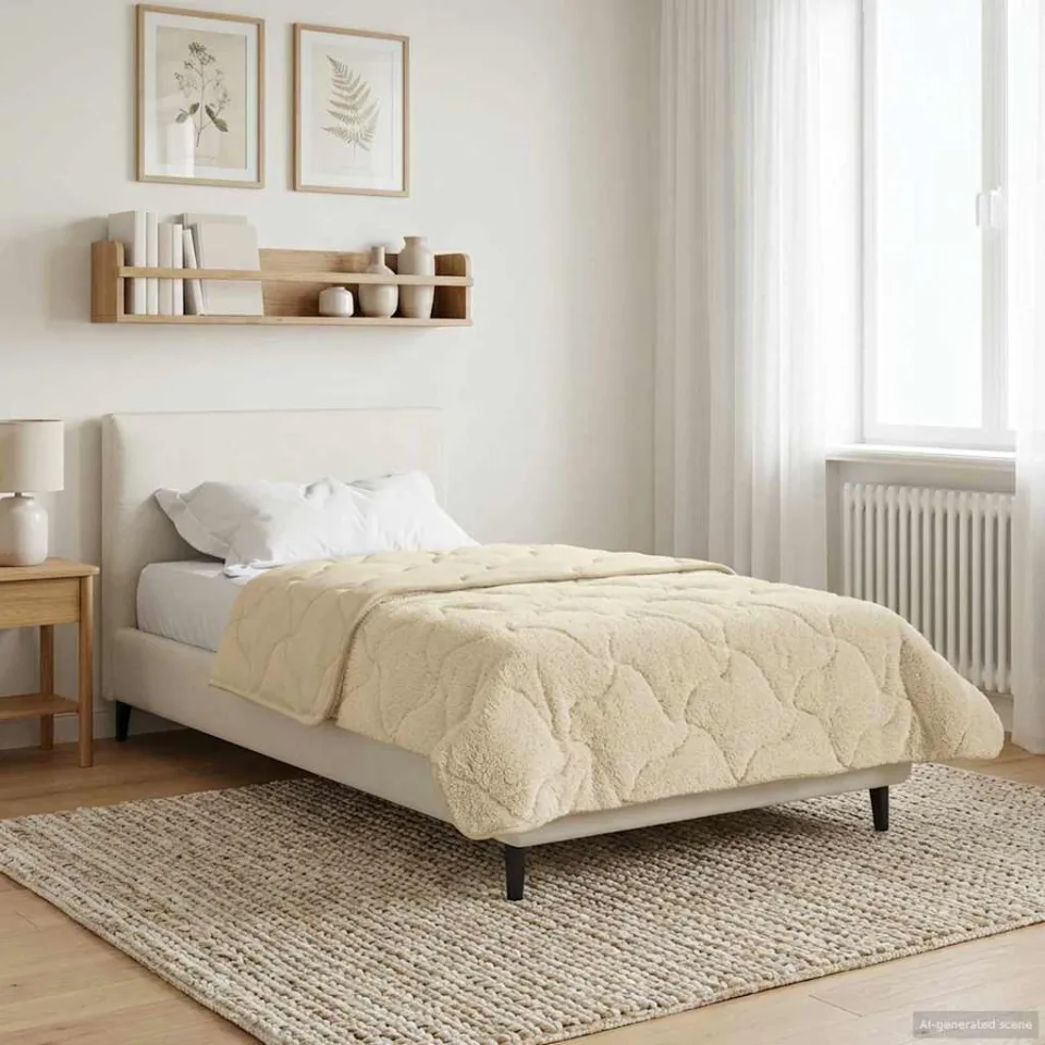 vidaXL Zomer Dekbed 155 x 200 cm Zomer Crèmekleurig Ademend, foto 4