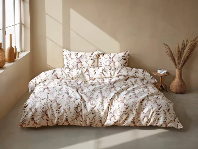 Zohome Colette Dekbedovertrek - Wit - Dekbedhoes van 100% Katoen-Flanel - Bladeren - 2 slopen 60/70 cm - AW25, foto 2