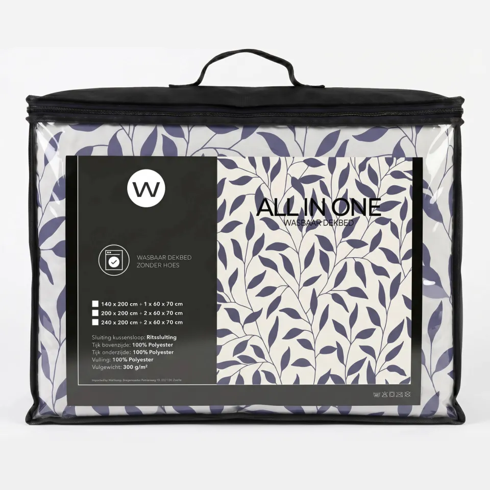 W dekbed zonder overtrek met kussensloop Lazy - omkeerbaar design blauw, foto 4