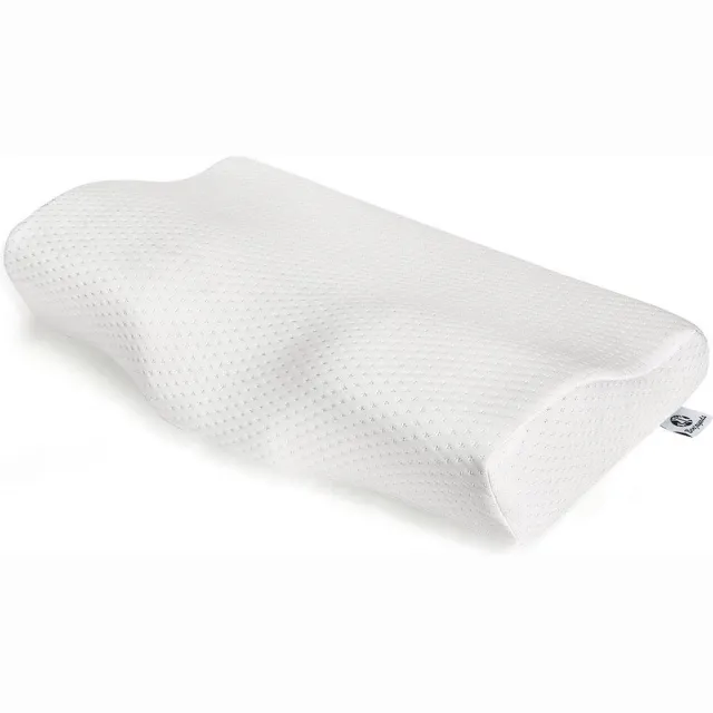 BenjaGoods Ergonomisch Hoofdkussen - Hoofdkussen nekklachten - Traagschuim hoofdkussen - Hoofdsteun - Orthopedisch hoofdkussen - 50x30 cm wit