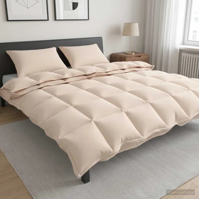 vidaXL Dekbedset 3 st 200 x 240 cm Alle seizoenen Beige