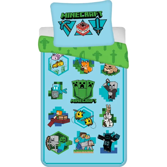 Minecraft Dekbedovertrek - 140 x 200 cm - Katoen Multicolor